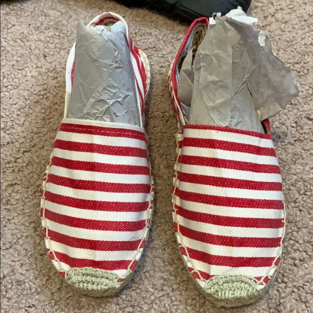 Red striped espadrilles